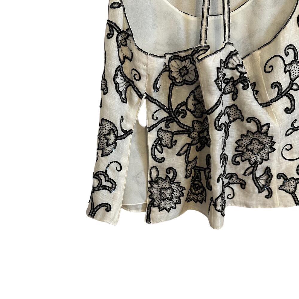 Armani Collezioni Black and White Floral Top - Picture 9 of 13
